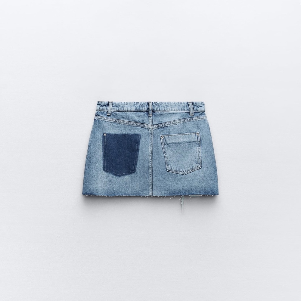 Zara jean mini skirt two tone